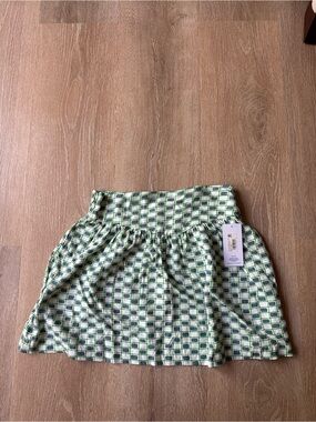 Women's Hurley Green Geometric A-Line Skirt